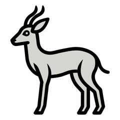 Obraz premium Klipspringer vector illustration with simple thin outline, minimalist antelope art