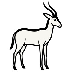 Obraz premium Simple oryx illustration with a thin outline, vector art.