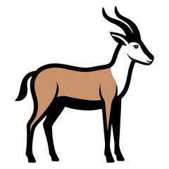 Fototapeta premium Simple roan antelope illustration with a thin outline, vector art.