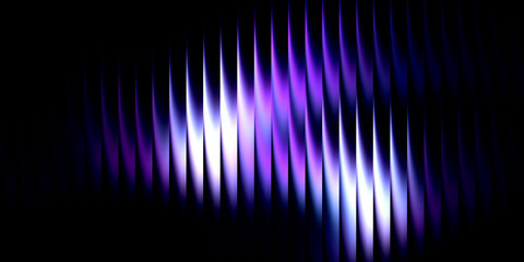 Abstract purple neon light wave background with glowing distortion vertical streaks and futuristic digital motion on dark backdrop