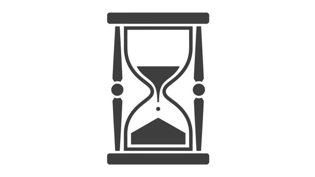 Hourglass timer with sand flowing.
