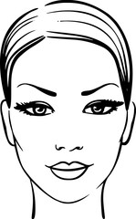 minimalist female face line art vector illustration for beauty and wellness