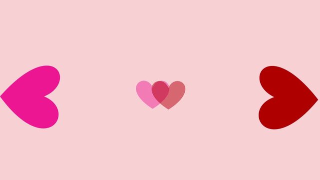 Valentine's Day background kissing hearts loves animation