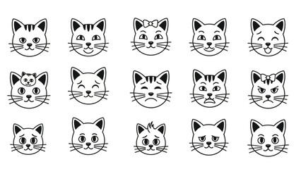Collection of various cat faces 12. © sardi