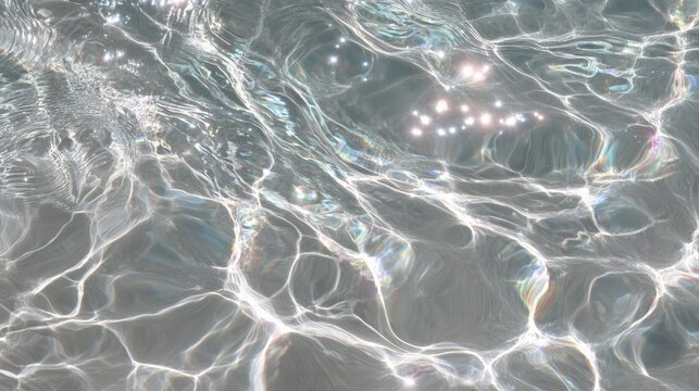 Water texture with sun reflections on the water overlay effect for photo or mockup.