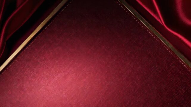 Showing diamond red panel shifting after lighting tweak and framing in studio with satin, gold-trim