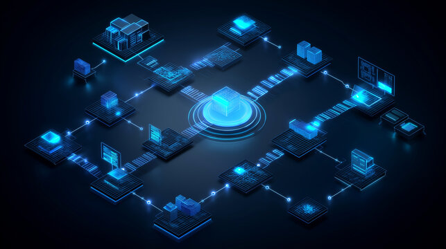 A professional illustration representing deployment of AI models into real-world systems.