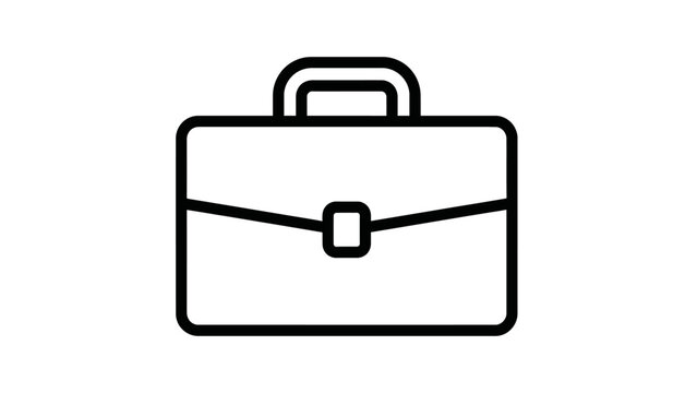 Simple black briefcase icon outline.