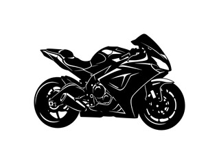 Fototapeta premium Black Silhouette of a Sport Motorcycle
