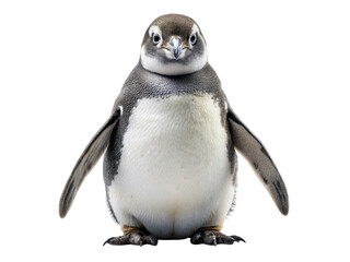 Front view of a baby penguin standing on transparent background
