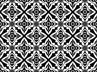 Fototapeta premium Abstract black and white seamless pattern suitable for wallpaper and textile design.