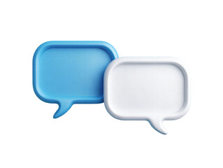 Naklejka premium Two overlapping speech bubbles, light blue and white