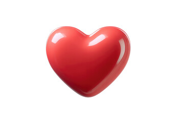 A vibrant, glossy red heart shape,  isolated on black background