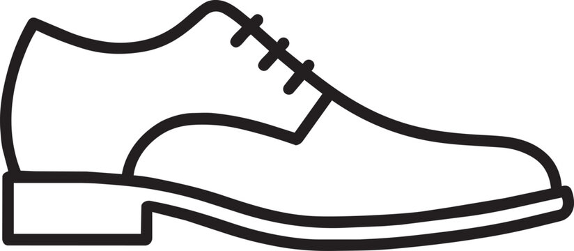 Casual leather loafer or moccasin shoe line icon for daily wear