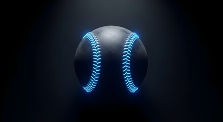 Dark Baseball Glow Background Illustration