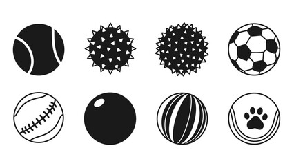 Obraz premium Collection of sports balls icons.