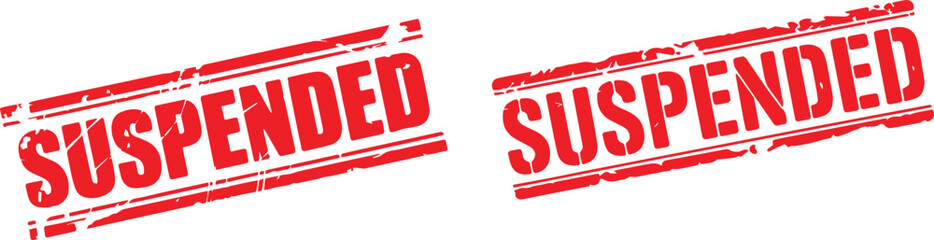 Suspended red stamp text vector