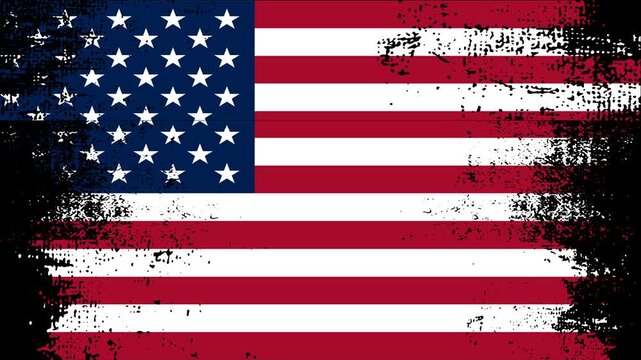 Distressed  grunge American Flag Patriotic Motion Graphic Loop Background