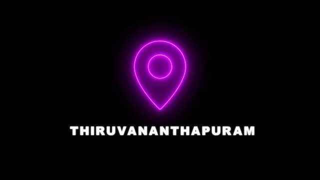 Interactive Thiruvananthapuram City or Country Map Navigation. Locating Points of Interest with Digital Technology. Name of the place with the location has been displayed. 4K video