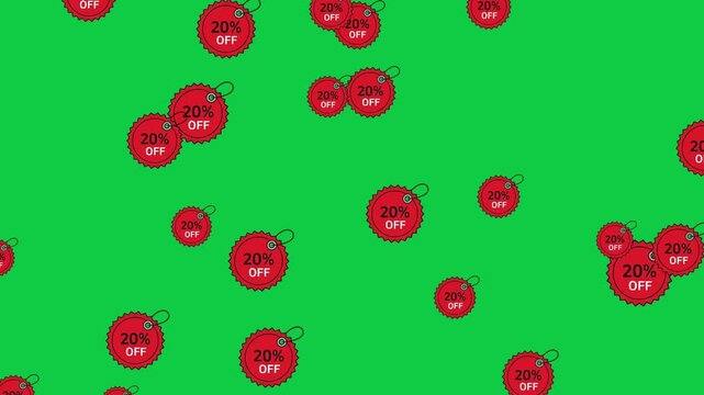 Seamless 20 Percent Off Sale Tag Pattern Background for Promotional Design