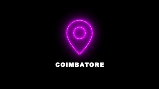 Interactive Coimbatore City or Country Map Navigation. Locating Points of Interest with Digital Technology. Name of the place with the location has been displayed. 4K video