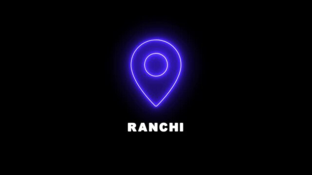 Interactive Ranchi City or Country Map Navigation. Locating Points of Interest with Digital Technology. Name of the place with the location has been displayed. 4K video