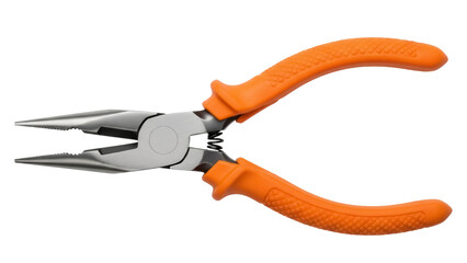 Fototapeta premium Isolated long nose pliers with orange handles for gripping, bending, and cutting wires