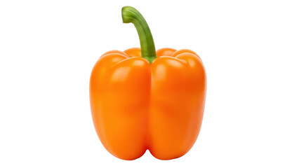 Isolated orange bell pepper on neutral background, healthy food, fresh produce, vegan diet