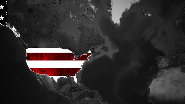 Geopolitical Conflict Animation Highlighting USA, Israel, and Iran on World Map