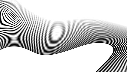 Abstract wave background, black and white wavy stripes or lines design. Overlay transparent background. Light blur effect