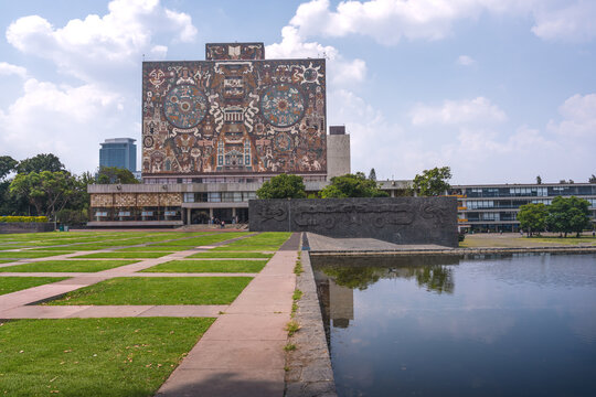 Central Library at National Autonomous University of Mexico main campus - UNAM - Mexico City, Mexico