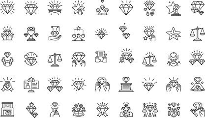 Black line of diamonds and jewelry concepts luxury