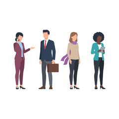 Fototapeta premium Diverse group of business professionals standing together.