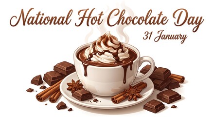 Obraz premium Celebrating national hot chocolate day