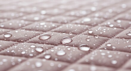 Naklejka premium Water droplets on quilted fabric texture