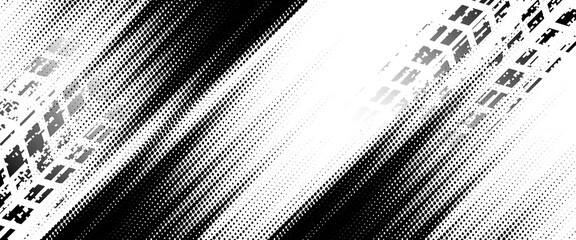 Auto tire tread grunge element. Car and motorcycle tire pattern, wheel tyre tread track. Black tyre print. © syafira