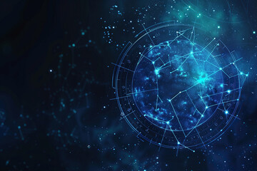 Obraz premium Abstract composition with zodiac circle in signs and symbols