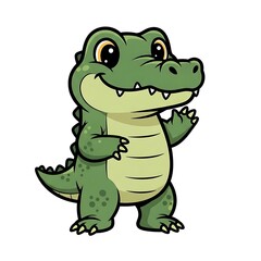 Fototapeta premium Cartoon Alligators Standing on Two Legs.