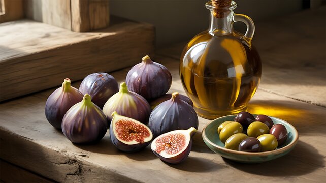 Fresh Figs and Golden Honey Still Life