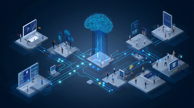 A clean visual representation of AI-powered recommendation engines and personalization systems.
