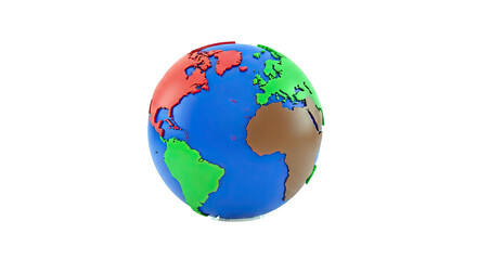 Fototapeta premium Colorful Globe with Distinct Continents
