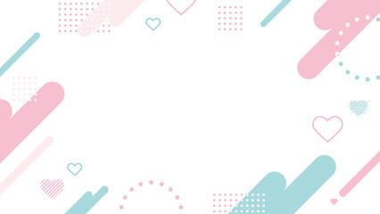 ピンク　ハート　ポップ 　フレーム　背景	