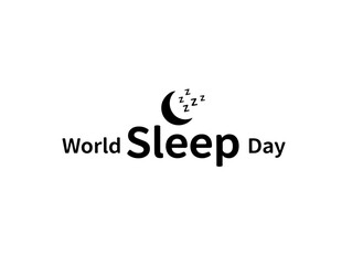 Minimalist World Sleep Day logo for health branding.