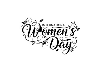 Elegant International Women's Day calligraphy for greeting cards.