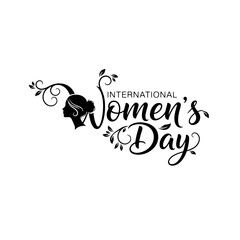 vector International Women's Day floral typography.