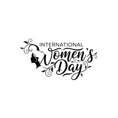calligraphy International Women's Day lettering, elegant empowerment graphic.