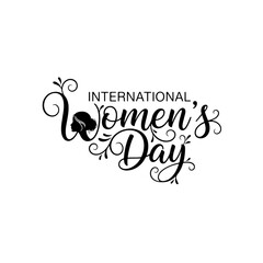 International Women's Day calligraphy graphic.