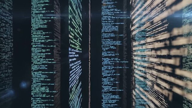 Digital data streams flow rapidly online.