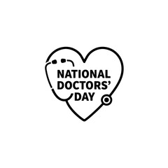 Minimalist stethoscope heart National Doctors' Day logo