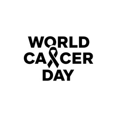 Minimalist World Cancer Day logo for medical awareness.